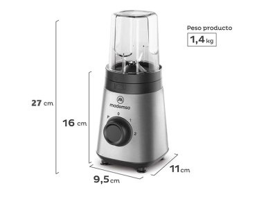 LICUADORA MADEMSA MBL30 300W 0.6 L GRIS  - 2