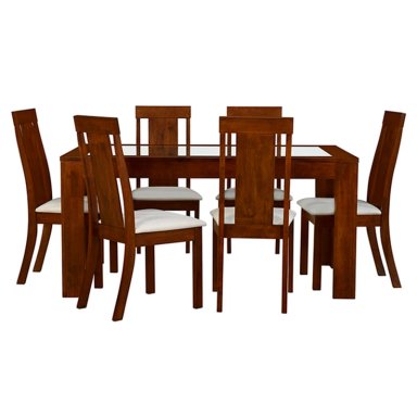 JUEGO DE COMEDOR RIPLEY HOME VALDIVIA 6 SILLAS CAFÉ - 2