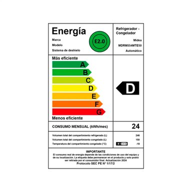 REFRIGERADOR SIDE BY SIDE MIDEA MDRM554MTE50 NO FROST 396L PLATA - 10