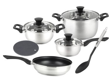 BATERÍA DE COCINA MARMICOC BALI INOXIDABLE ACERO 9 PIEZAS - 1