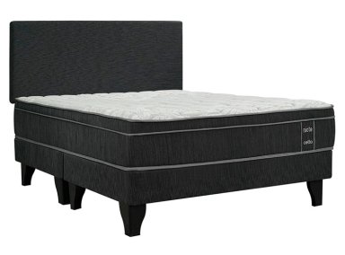 JUEGO DE DORMITORIO CELTA CAMA EUROPEA NICTE KING GRAFITO + RESPALDO - 1