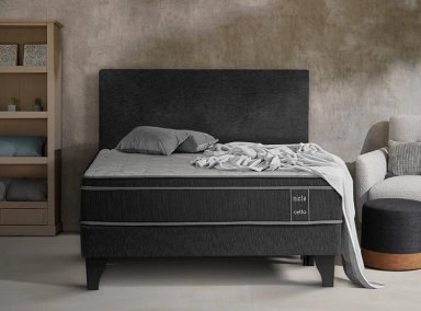 JUEGO DE DORMITORIO CELTA CAMA EUROPEA NICTE KING GRAFITO + RESPALDO - 6