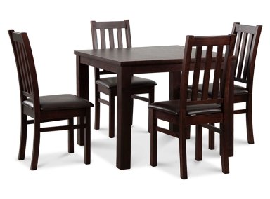 JUEGO DE COMEDOR CIC ÑUBLE 4 SILLAS CHOCOLATE NEGRO - 1