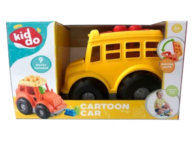 VEHÍCULO KID DO ULTRA TOYS CARTOON CAR 9 BLOCKS 22 CM - 1