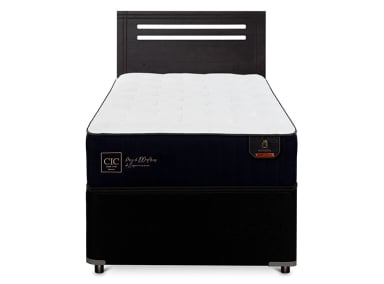 JUEGO DE DORMITORIO CIC CAMA DIVAN PREMIUM 1.5 PLAZAS NEGRO + RESPALDO MUNICH - 1