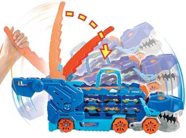PISTA DE JUGUETE HOT WHEELS SUPER REMOLQUE T-REX - 3