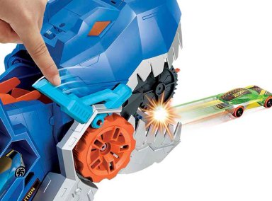 PISTA DE JUGUETE HOT WHEELS SUPER REMOLQUE T-REX - 4
