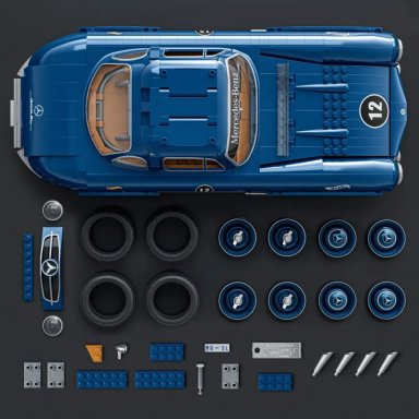 MATTEL BRICK SHOP HOT WHEELS JUGUETE DE CONSTRUCCIÓN PREMIUM MERCEDES-BENZ 300 SL, ESCALA 1:12 EDICIÓN 70 ANIVERSARIO - 4