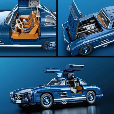 MATTEL BRICK SHOP HOT WHEELS JUGUETE DE CONSTRUCCIÓN PREMIUM MERCEDES-BENZ 300 SL, ESCALA 1:12 EDICIÓN 70 ANIVERSARIO - 6