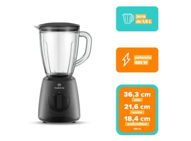 LICUADORA MADEMSA MBL20 400W 1.5 L NEGRO  - 7
