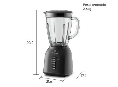 LICUADORA MADEMSA MBL40 400W 1.5 L NEGRO  - 2