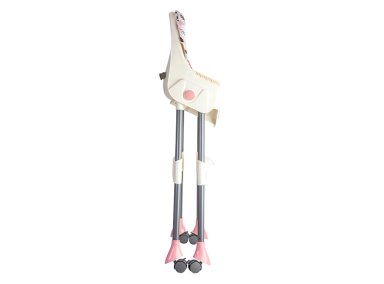 SILLA DE COMER BEBE STEPS PLEGABLE CON RUEDAS ROSADA - 4