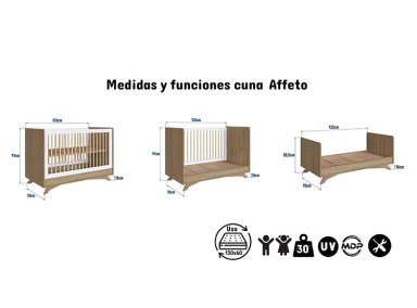 CUNA KIDSCOOL BLANCA MIEL 3 FUNCIONES AFFETO - 9