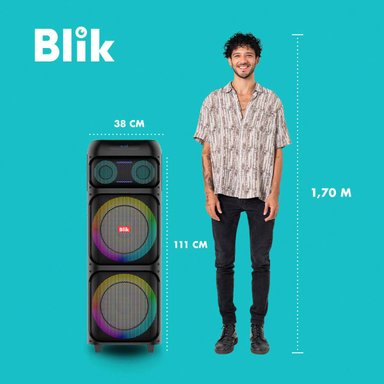 PARLANTE BLUETOOTH KARAOKE CON MICRÓFONO BLIK LIGHTUP700 - 5