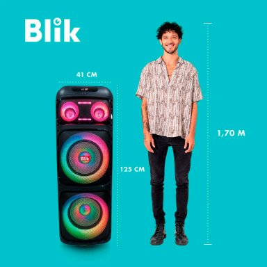 PARLANTE KARAOKE BLUETOOTH BLIK LIGHTUP900 CON MICRÓFONO Y 40.000W PMPO - 4