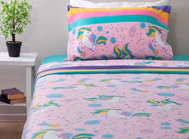 JUEGO DE SABANAS DORAL POLAR INFANTIL UNICORNIO 1.5 PL - 1