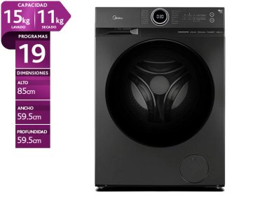 LAVADORA SECADORA MIDEA MF200D150WB/T 15KG/11KG TITANIO - 1