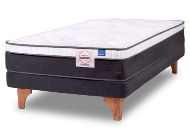 CAMA EUROPEA FLEX NÓRDICA COBRE 1.5 PLAZAS GRIS - 2