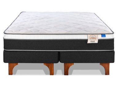 CAMA EUROPEA FLEX NÓRDICA COBRE 2 PLAZAS GRIS - 1