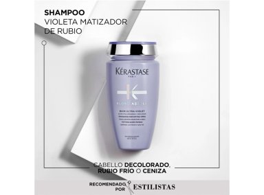 SHAMPOO MATIZADOR PARA CABELLO RUBIO O DECOLORADO KÉRASTASE BAIN ULTRA-VIOLET BLOND ABSOLU 250 ML - 2