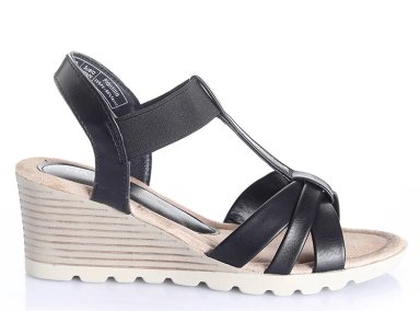 SANDALIAS MUJER VIA UNO NEGRO 22543607 - 1