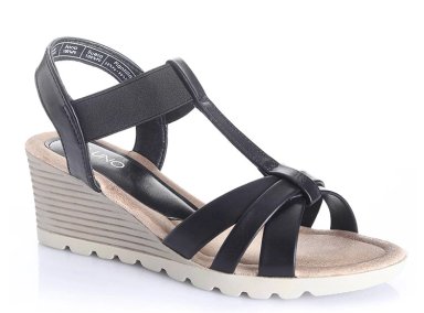 SANDALIAS MUJER VIA UNO NEGRO 22543607 - 4