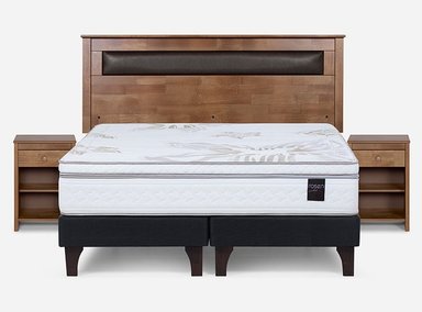 JUEGO DE DORMITORIO ROSEN CAMA EUROPEA ART 4 BD 2 PLAZAS + SET FERRARA - 1