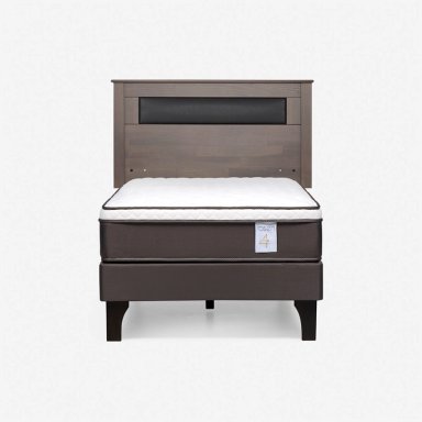 JUEGO DE DORMITORIO ROSEN CAMA EUROPEA NEW STYLE 4 PLUS 1.5 PLAZAS + RESPALDO FERRARA GRIS - 1
