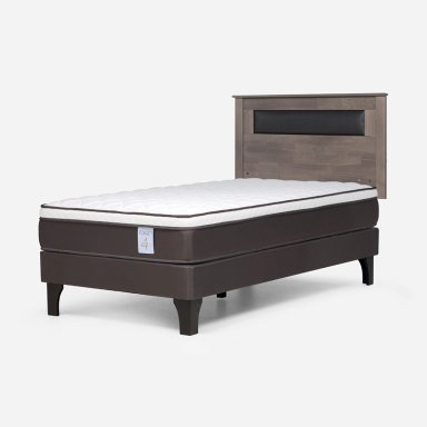 JUEGO DE DORMITORIO ROSEN CAMA EUROPEA NEW STYLE 4 PLUS 1.5 PLAZAS + RESPALDO FERRARA GRIS - 2