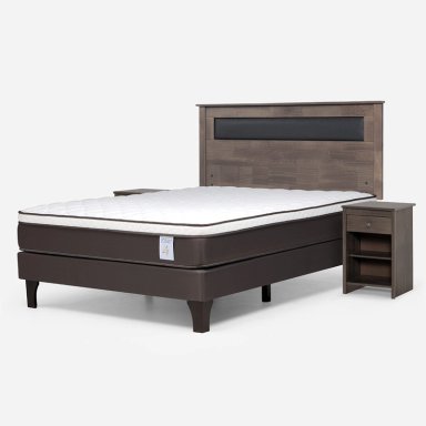 JUEGO DE DORMITORIO ROSEN CAMA EUROPEA NEW STYLE 4 PLUS BN 2 PLAZAS + SET FERRARA GRIS - 2
