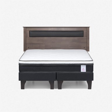 CAMA EUROPEA 2 PLAZAS NEW STYLE 6 BASE DIVIDIDA + RESPALDO FERRARA ROSEN - 1