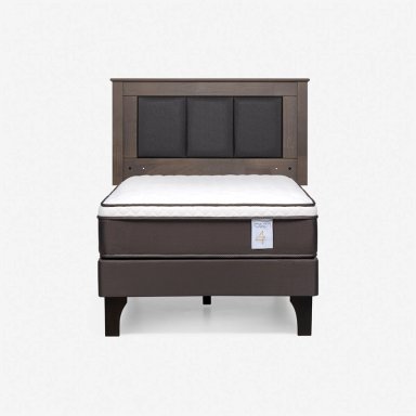 JUEGO DE DORMITORIO ROSEN CAMA EUROPEA NEW STYLE 4 PLUS 1.5 PLAZAS + RESPALDO RACHEL GRIS - 1