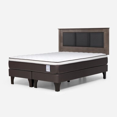 CAMA EUROPEA ROSEN NEW STYLE 4 PLUS KING + RESPALDO RACHEL GRIS - 2