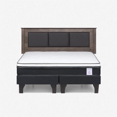 CAMA EUROPEA ROSEN NEW STYLE 6 KING + RESPALDO RACHEL GRIS - 1