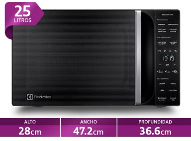 MICROONDAS ELECTROLUX 25 L ME25N DIGITAL NEGRO PLATO GIRATORIO - 1