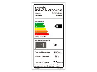 MICROONDAS DIGITAL ELECTROLUX 31 L ME31N NEGRO  - 10