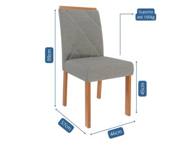 JUEGO DE COMEDOR DECOCASA ÁGATA FER LG 4 SILLAS CRUDO - 5