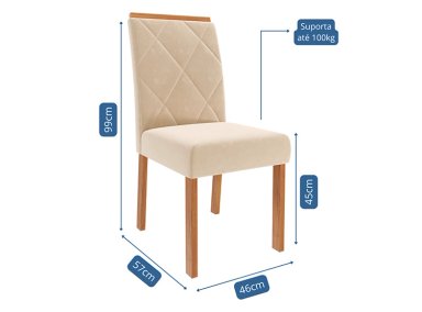 JUEGO DE COMEDOR DECOCASA ÁGATA FER NU 4 SILLAS CRUDO - 6