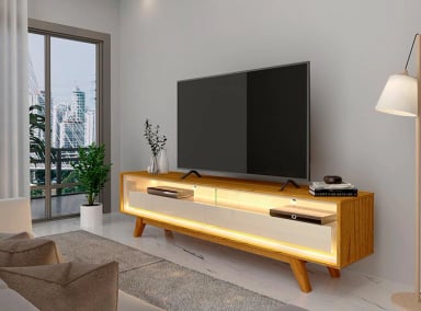 RACK TV DECOCASA REQUINTE 1.72 CAFE CLARO 75" - 3
