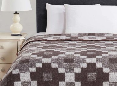 FRAZADA ILLUSIONS JACQUARD 1 PLAZA 210 X 140 CM CAFE - 1