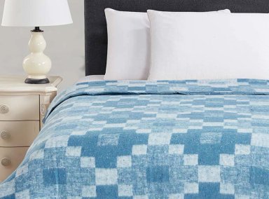 FRAZADA ILLUSIONS JACQUARD 1 PLAZA 210 X 140 CM CELESTE - 1