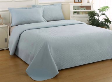 CUBRECAMA QUILT ILLUSIONS KING GRIS LISO ATENAS - 1
