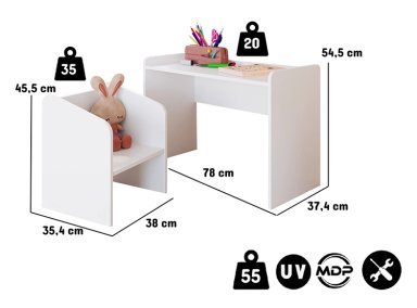 MESA CON SILLA MONTESSORI BLANCO - 3