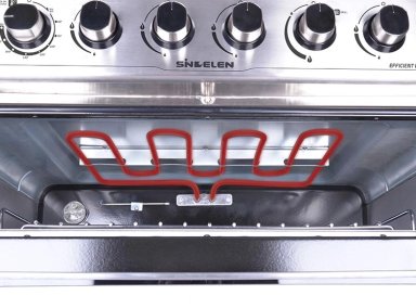 COCINA A GAS SINDELEN CH-770DHIN 5 PLATOS GRILL DOBLE HORNO ACERO - 5