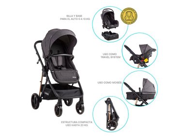 COCHE CUNA TRAVEL SYSTEM BEBE COSMOS CON BASE NEGRO BEBESIT - 7