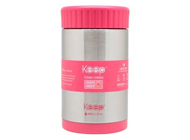TERMO COMIDA KEEP COLORES 600ML ROSADO - 1