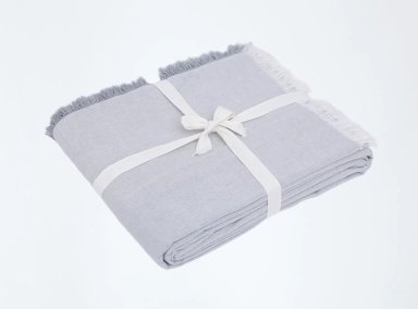 MANTEL MAISON LINETT COTTON GRIS 180X240 CM - 1