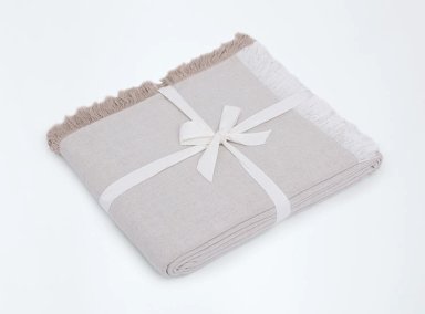 MANTEL MAISON LINETT COTTON TAUPE 180X240 CM - 1