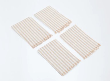 SETX4 SERVILLETAS MAISON LINETT TAUPE RAYAS  - 1