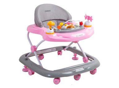 ANDADOR MUSICAL AIRBUS GRIS ROSADO BEBESIT - 1